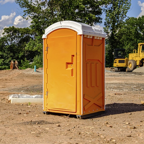 how often are the portable restrooms cleaned and serviced during a rental period in Mier